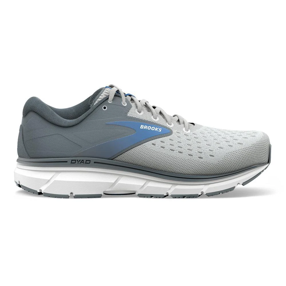Women's Brooks Dyad 11, Grey/White/Blue, 10.5 D Wide