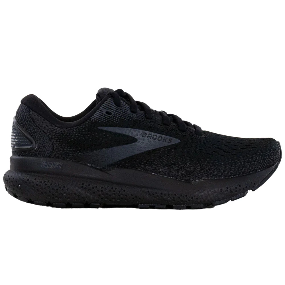 Women's Brooks Ghost 16, Black/Black/Ebony, 12 2A Narrow