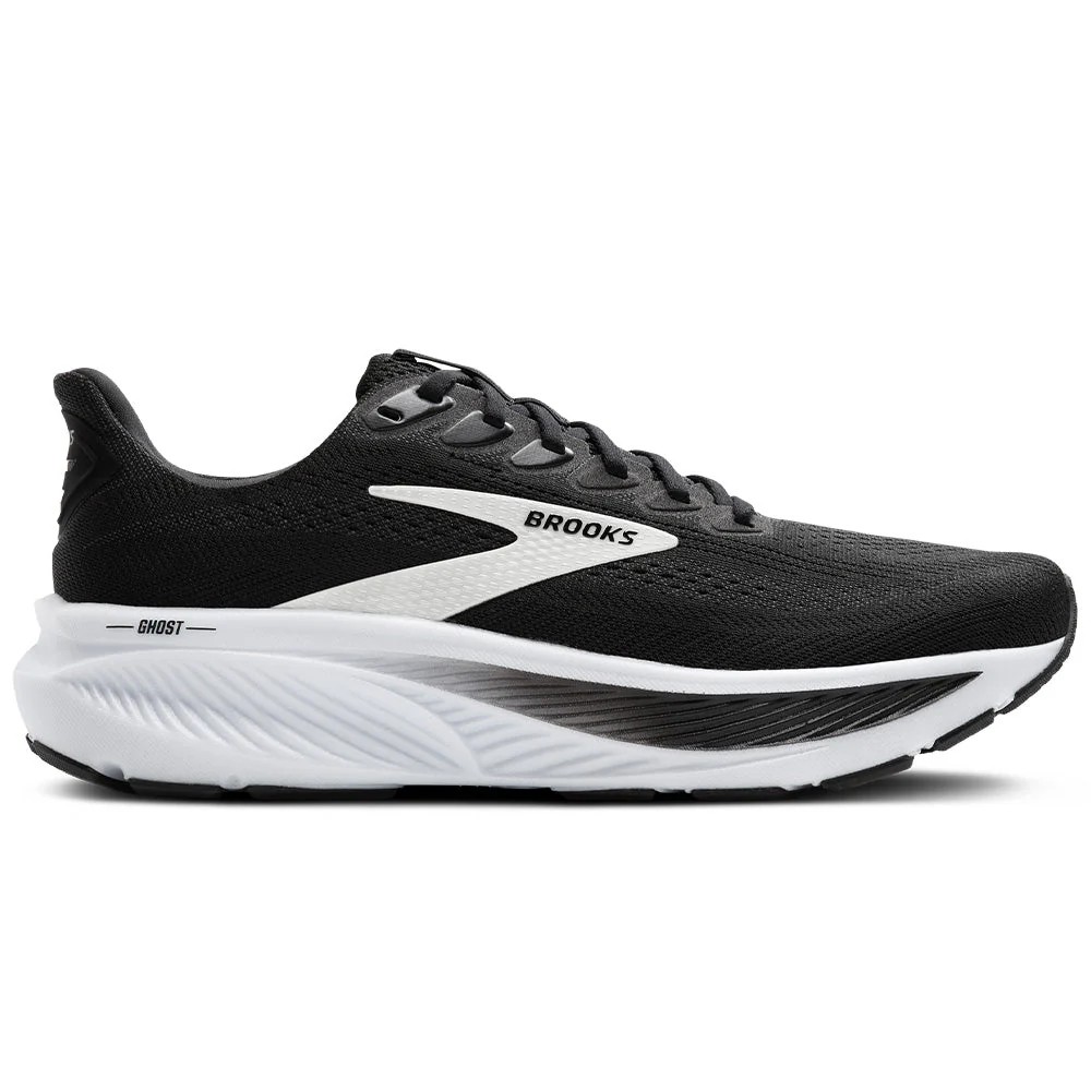 Women's Brooks Ghost 17, Black/Grey/White, 9.5 B Medium