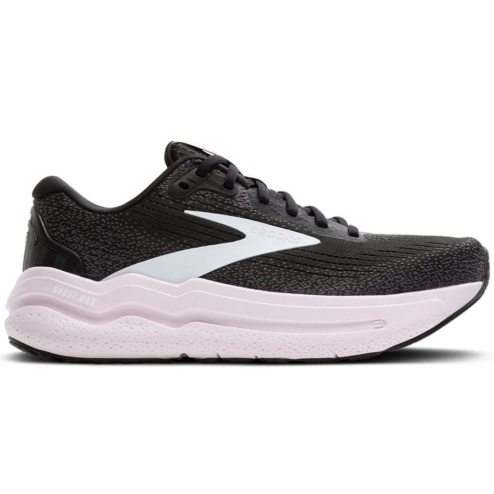 Women's Brooks Ghost Max 2, Black/White/Orchid Ice, 8.5 B Medium