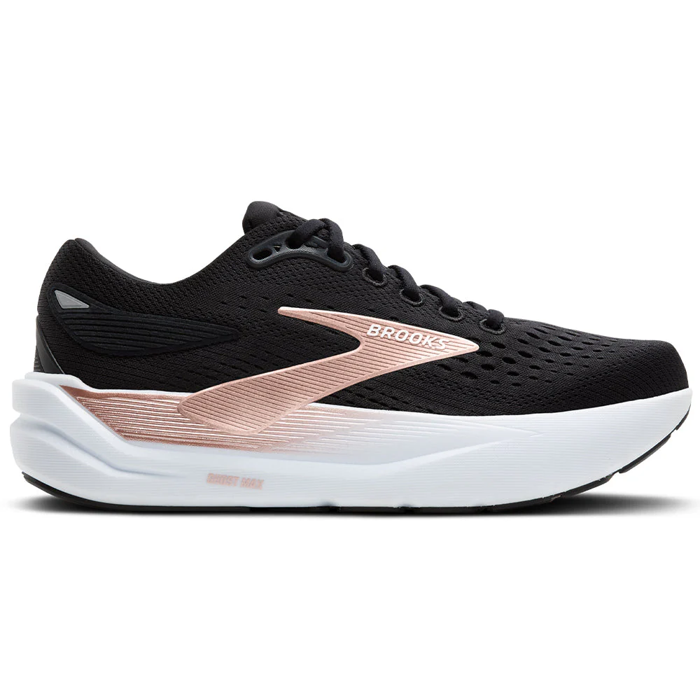 Women's Brooks Ghost Max 3, Black/Black/Rose Gold, 7.5 B Medium