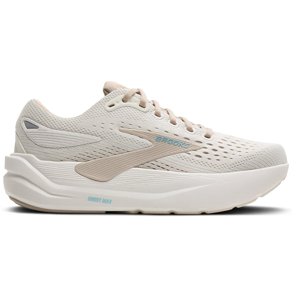Women's Brooks Ghost Max 3, Coconut/Chateau Grey/Blue, 10.5 2E Extra Wide