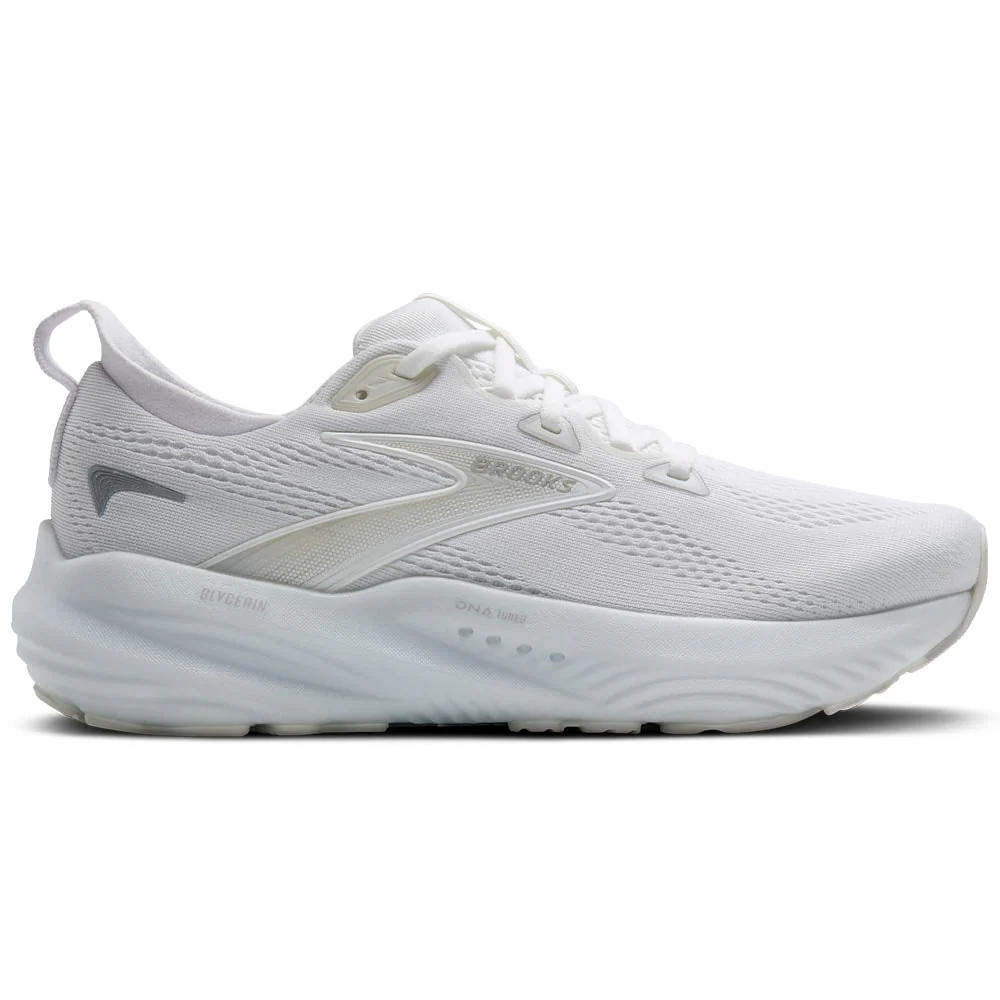 Women's Brooks Glycerin 22, White/White/Grey, 5.5 B Medium