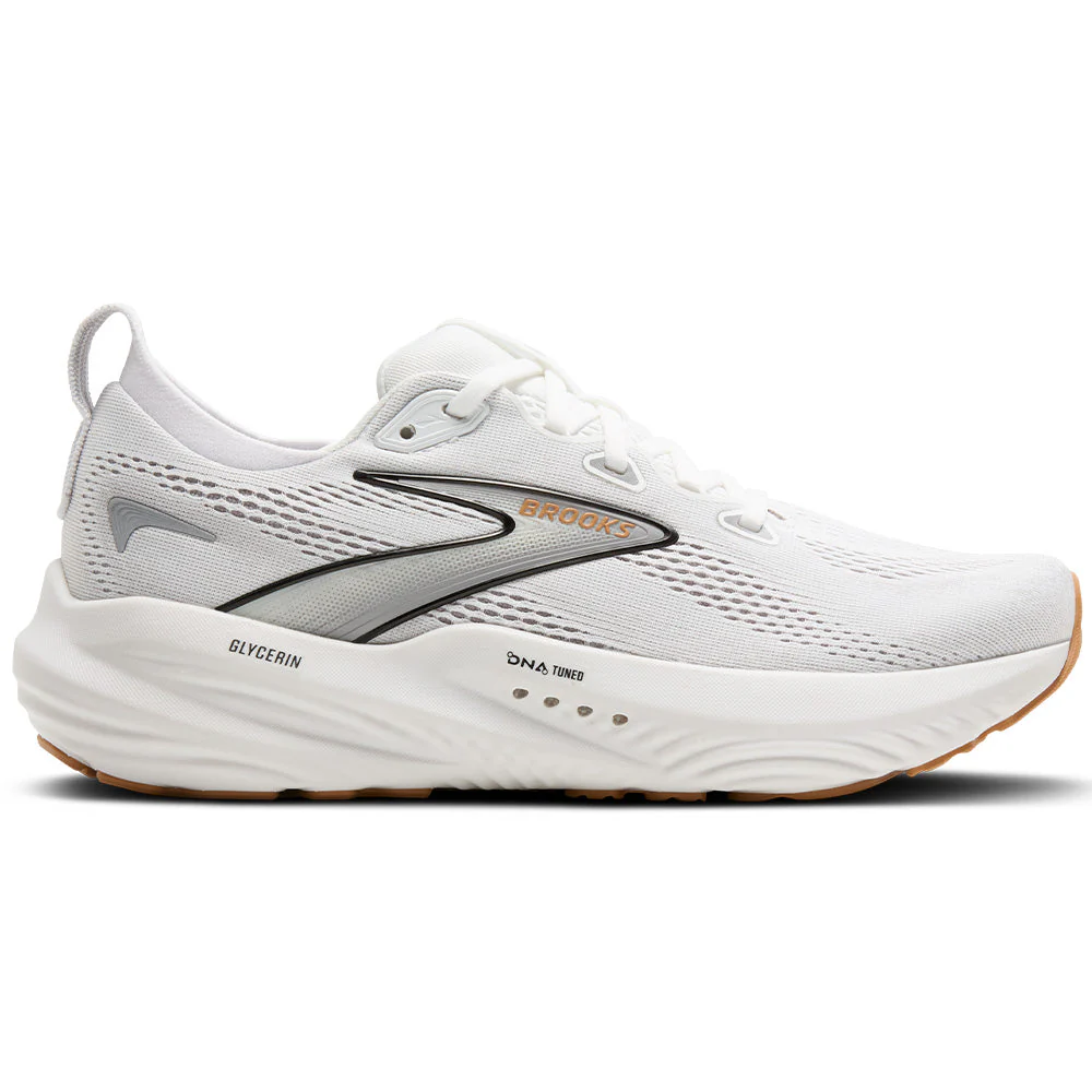 Women's Brooks Glycerin 22, White/Grey/Black, 10.5 B Medium