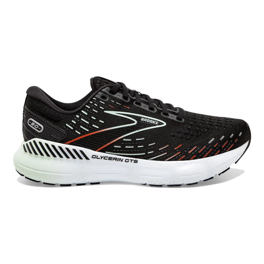 Women's Brooks Glycerin GTS 20, Black/Red/Opal, 5 B Medium