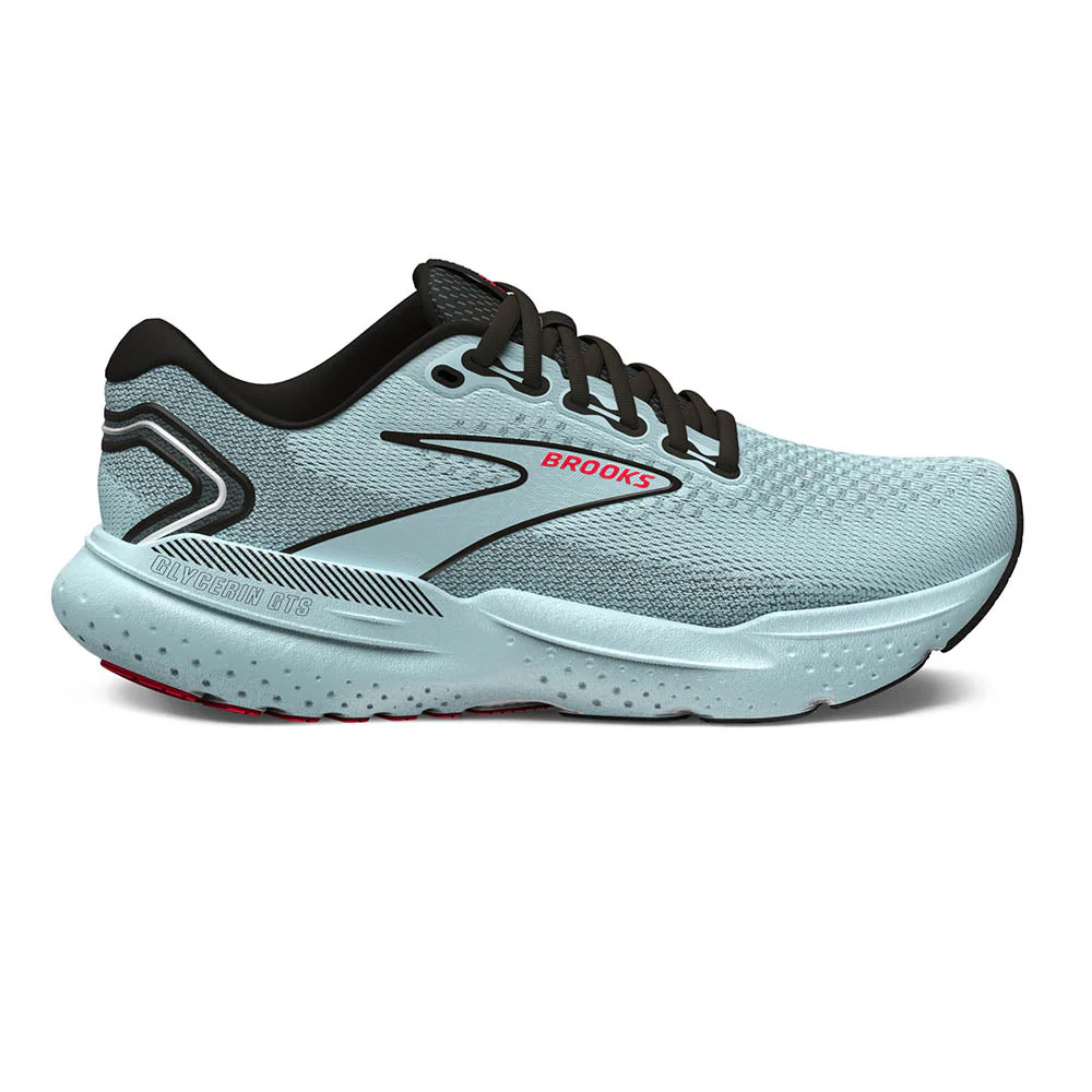 Women's Brooks Glycerin GTS 21, Cloud/Black/Pink, 11 B Medium