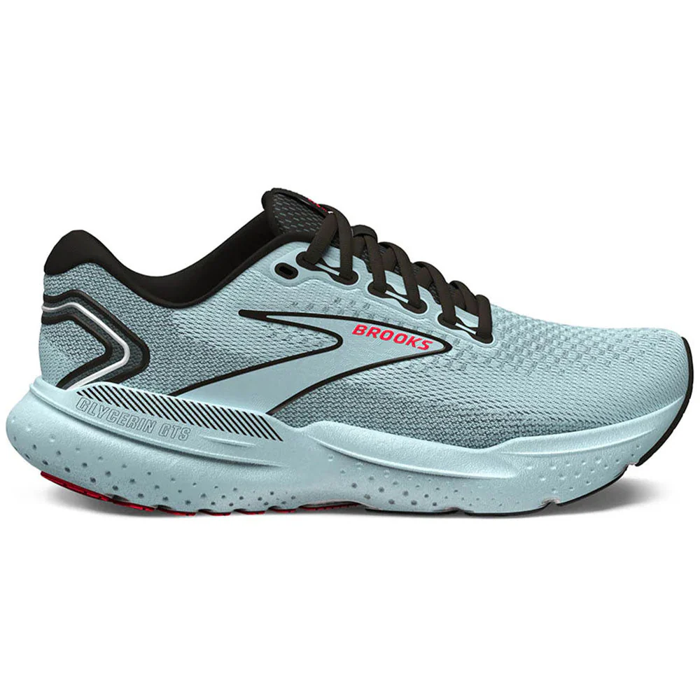 Women's Brooks Glycerin GTS 21, Cloud/Black/Pink, 11.5 B Medium