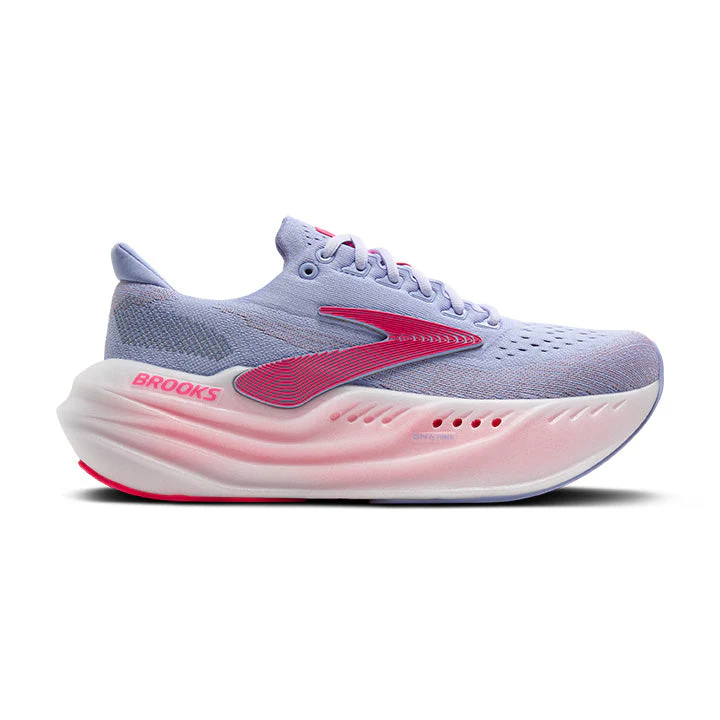 Women's Brooks Glycerin Max, Blue Heron/Diva Pink/White, 10.5 B Medium