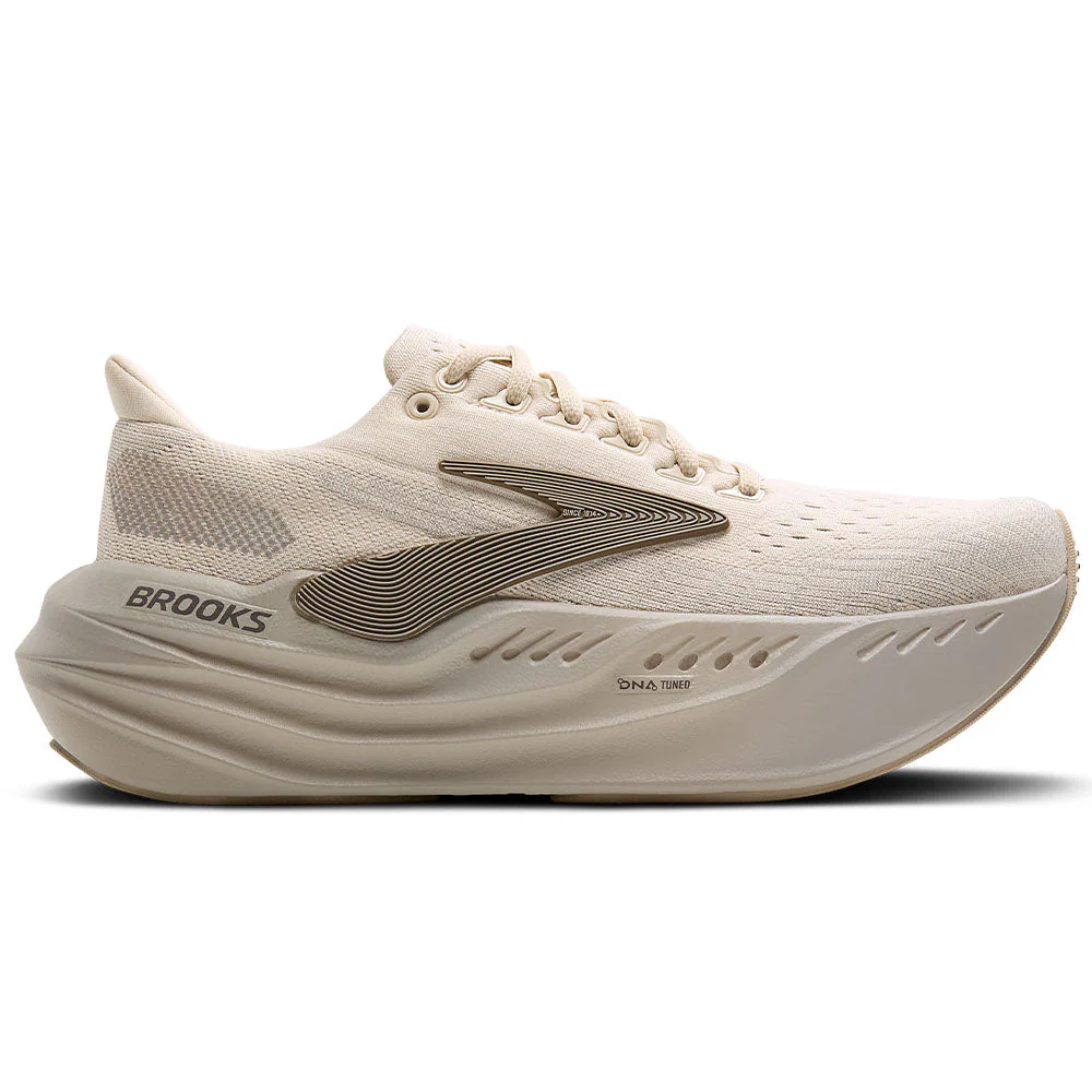 Women's Brooks Glycerin Max, Almond Peach/London Fog/White, 11 B Medium