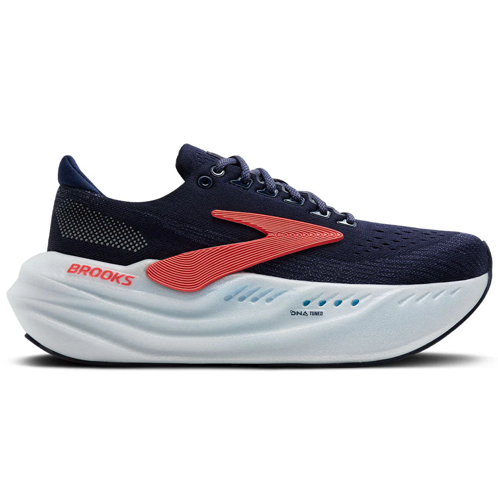 Women's Brooks Glycerin Max, Peacoat/Blue Ribbon/Hot Coral, 6.5 B Medium
