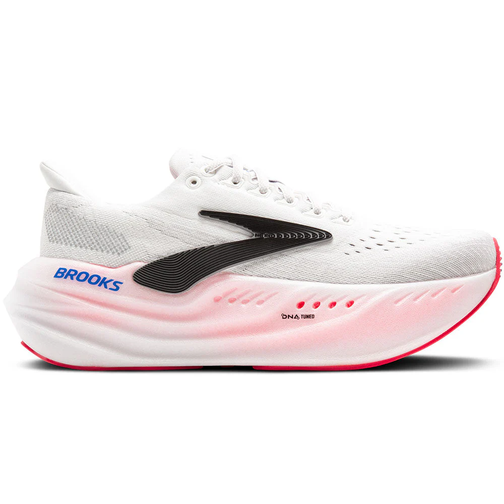 Women's Brooks Glycerin Max, White/Black/Diva Pink, 8 B Medium