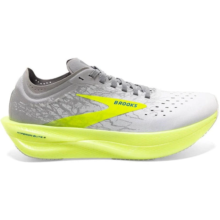 Women's Brooks Hyperion Elite 2, White/Silver/Nightlife, 11 D Wide