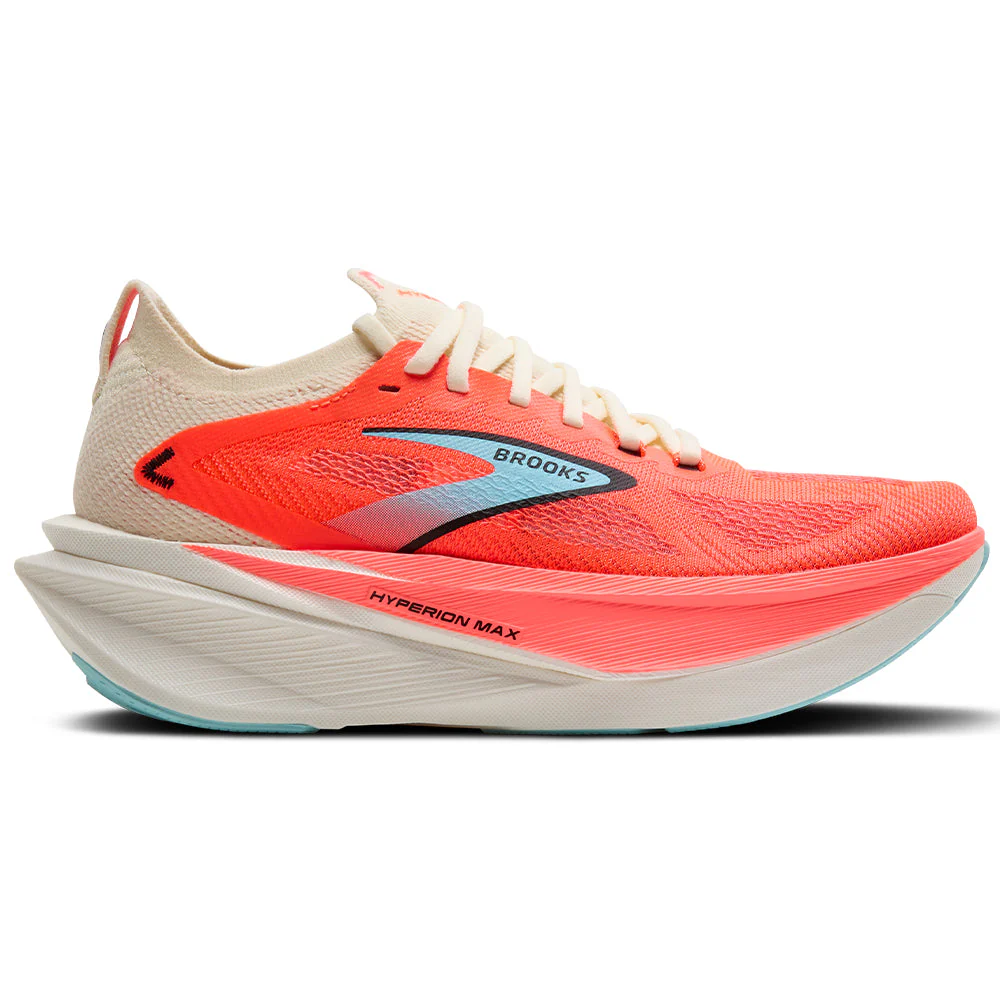 Women's Brooks Hyperion Max 3, Coconut/Fiery Coral/Atomizer, 7.5 B Medium
