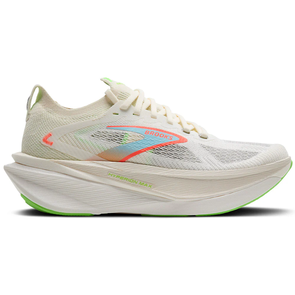 Women's Brooks Hyperion Max 3, Coconut/Green Gecko/Pink Clay, 9 B Medium