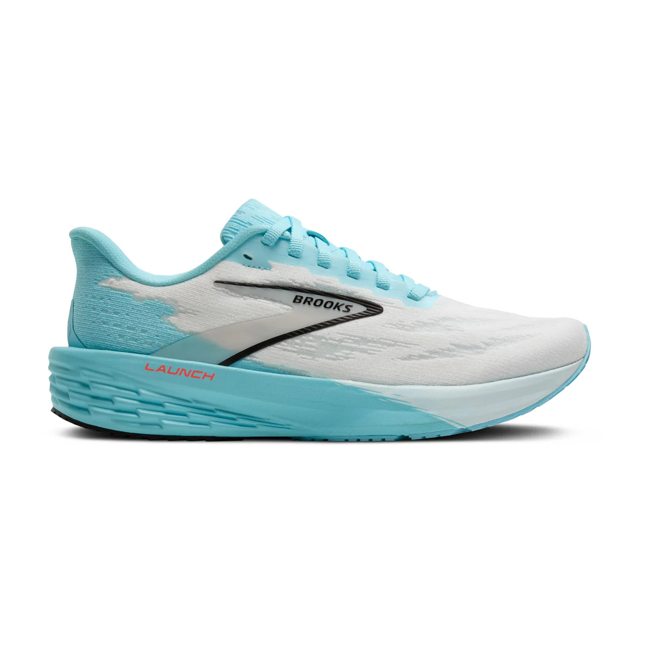 Women's Brooks Launch 11, White/Atomizer/Pink Clay, 8.5 B Medium