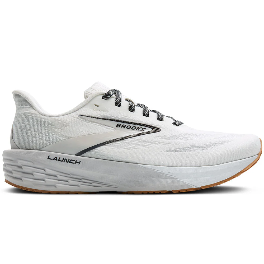 Women's Brooks Launch 11, White/Grey/Black, 7.5 B Medium