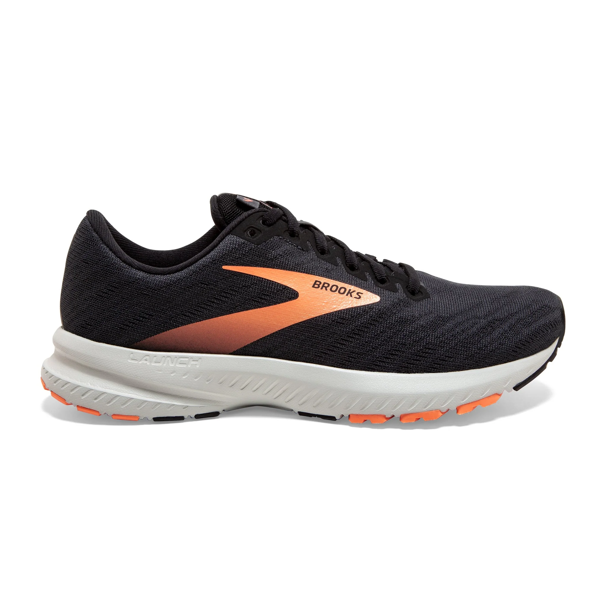 Women's Brooks Launch 7, Ebony/Black/Cantaloupe, 7.5 B Medium