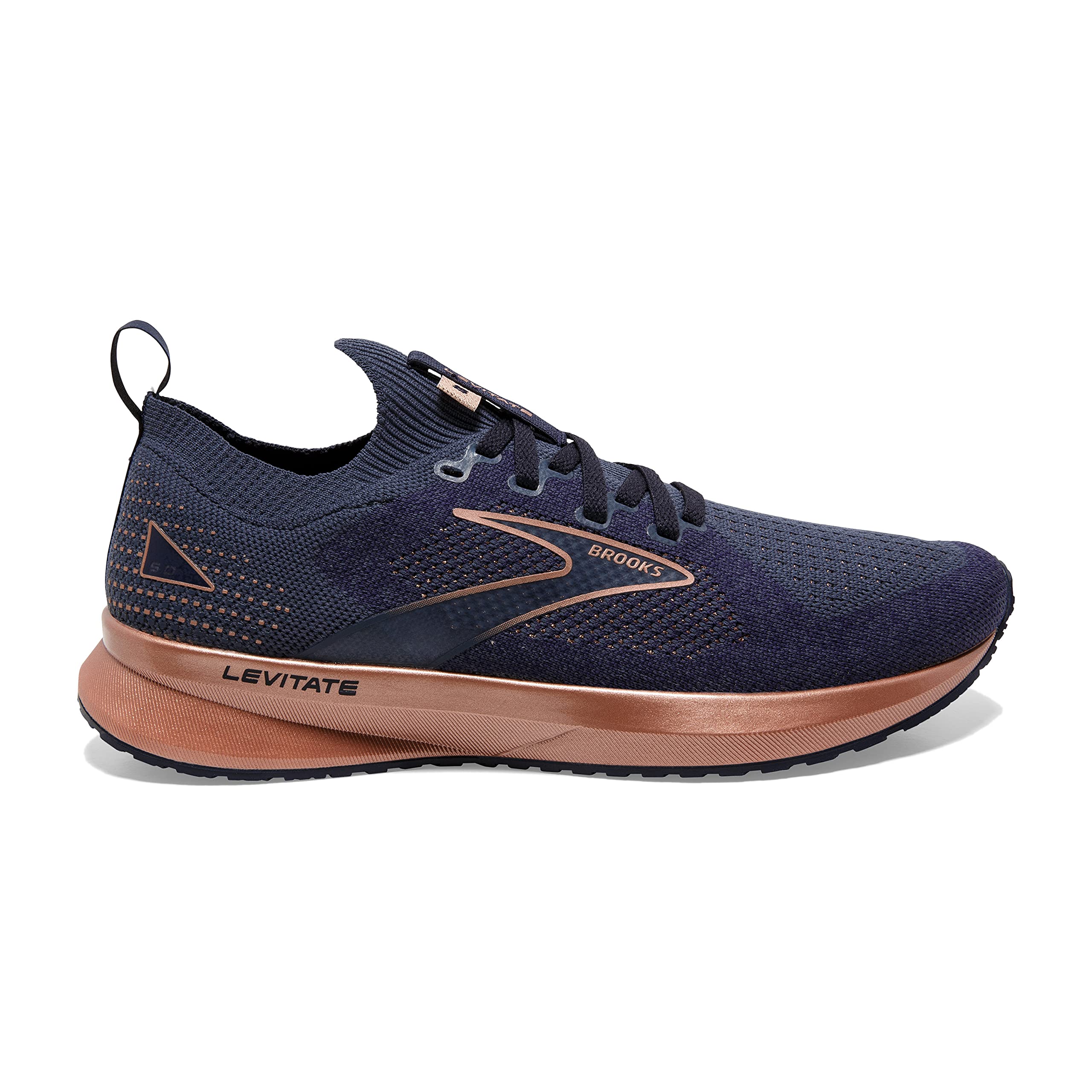 Women's Brooks Levitate StealthFit 5, Peacoat/Navy/Copper, 8.5 B Medium