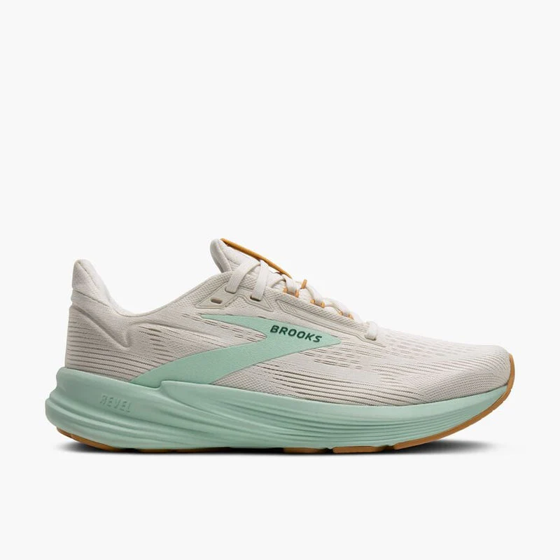 Women's Brooks Revel 8, Coconut/Taffy/Honeydew, 9 B Medium