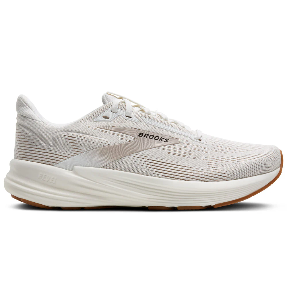 Women's Brooks Revel 8, White/Chateau Grey, 7 D Wide
