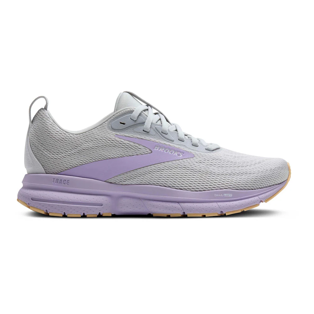Women's Brooks Trace 4, Oyster/Purple/Sherbert, 8.5 B Medium