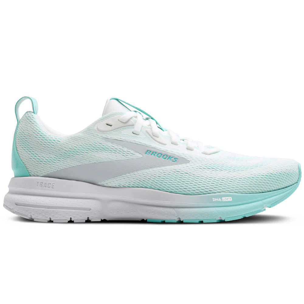 Women's Brooks Trace 4, Bright White/Limpet/Black, 11 B Medium