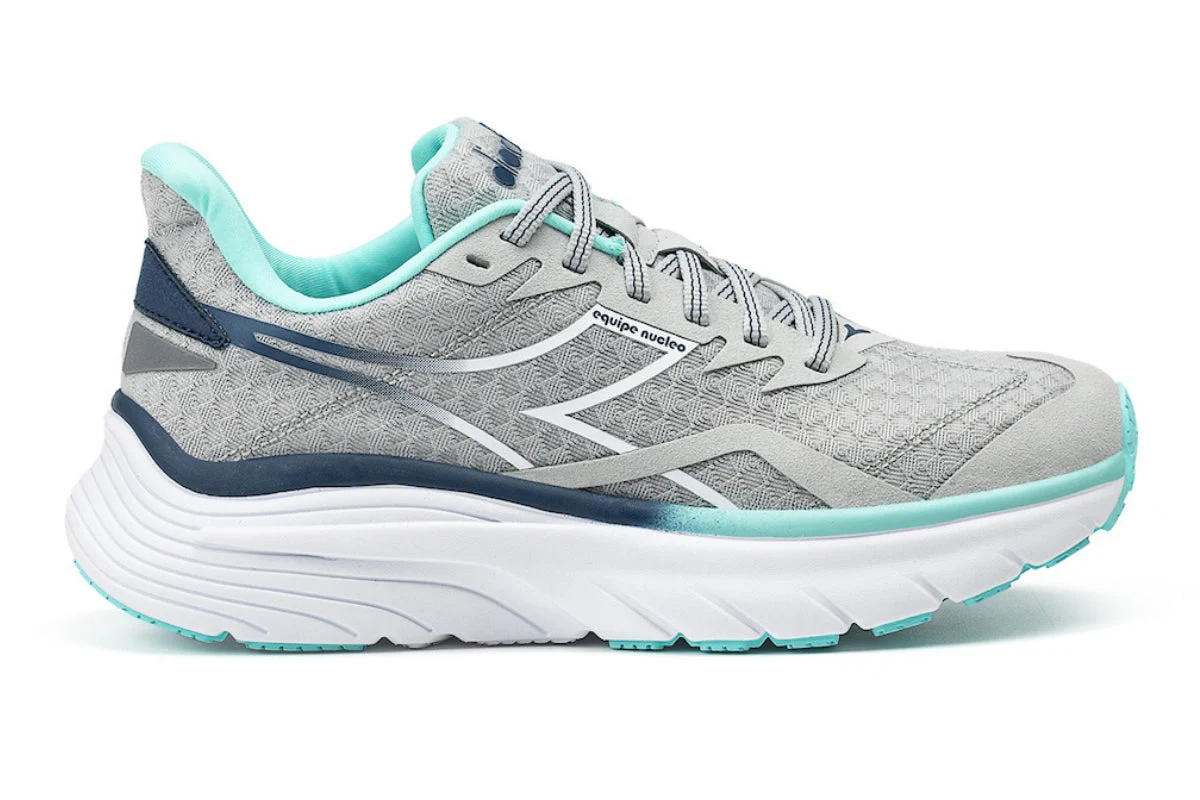 Women's Diadora Equipe Nucleo, Silver DD/White/Aruba Blue, 7.5 B Medium