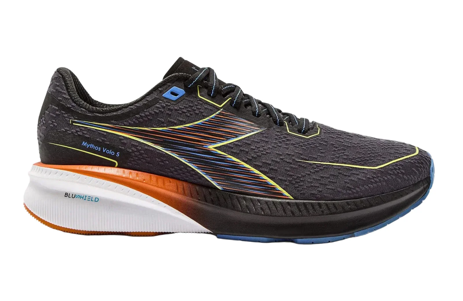 Women's Diadora Mythos Blushield Volo 5, Blk/Sulphur Spring/Ultramarine