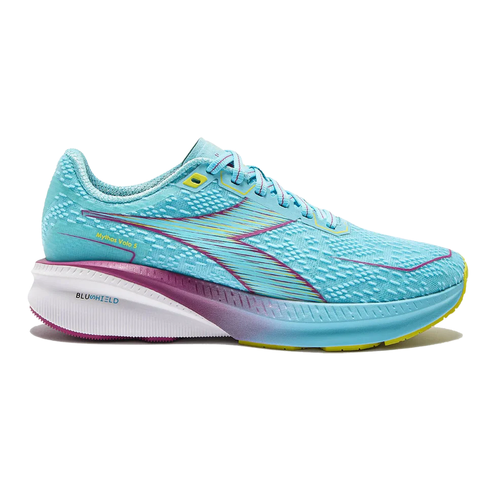 Women's Diadora Mythos Blushield Volo 5, Gulf Stream/Fuchsia Red