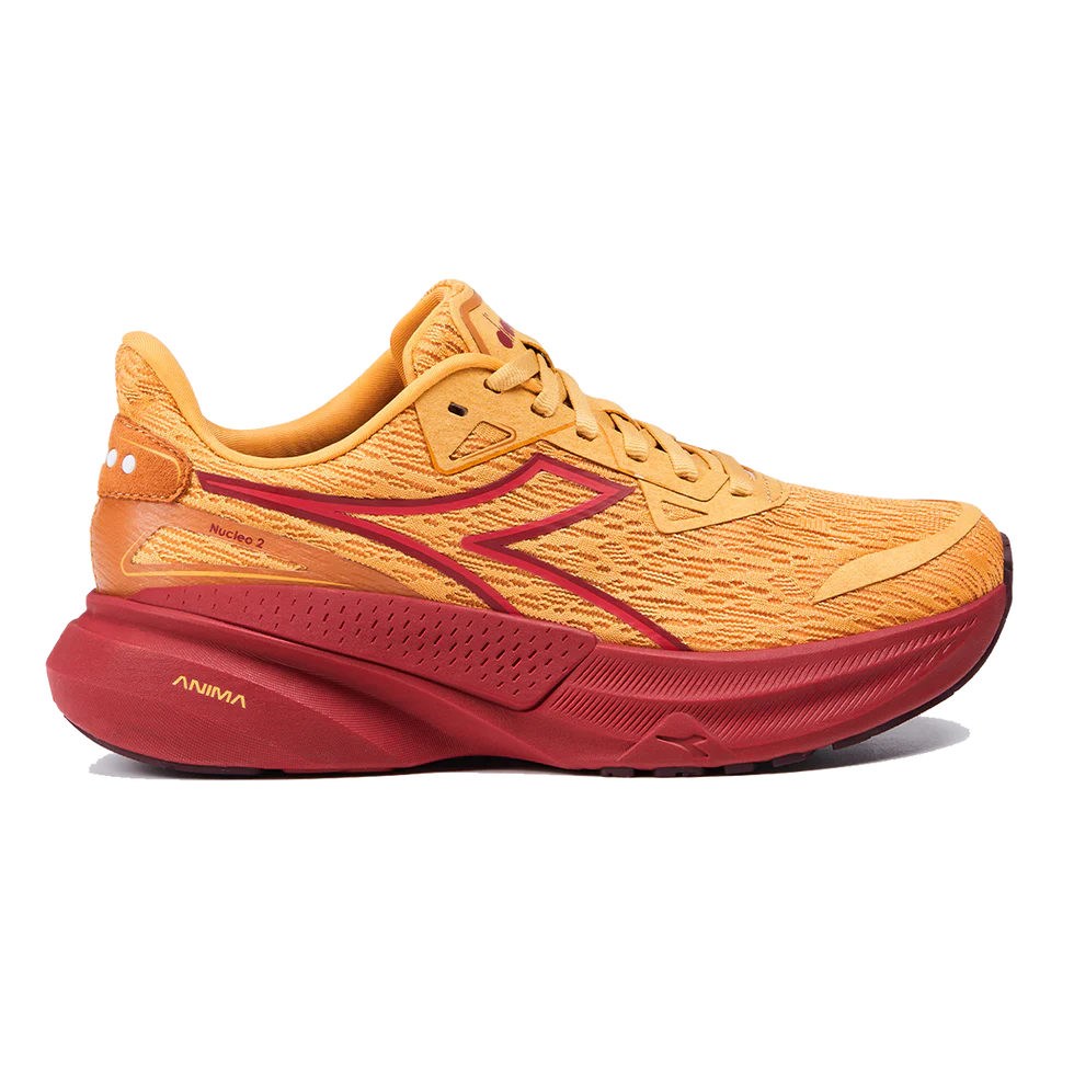 Women's Diadora Nucleo 2, Honey Yellow/Red Dahlia
