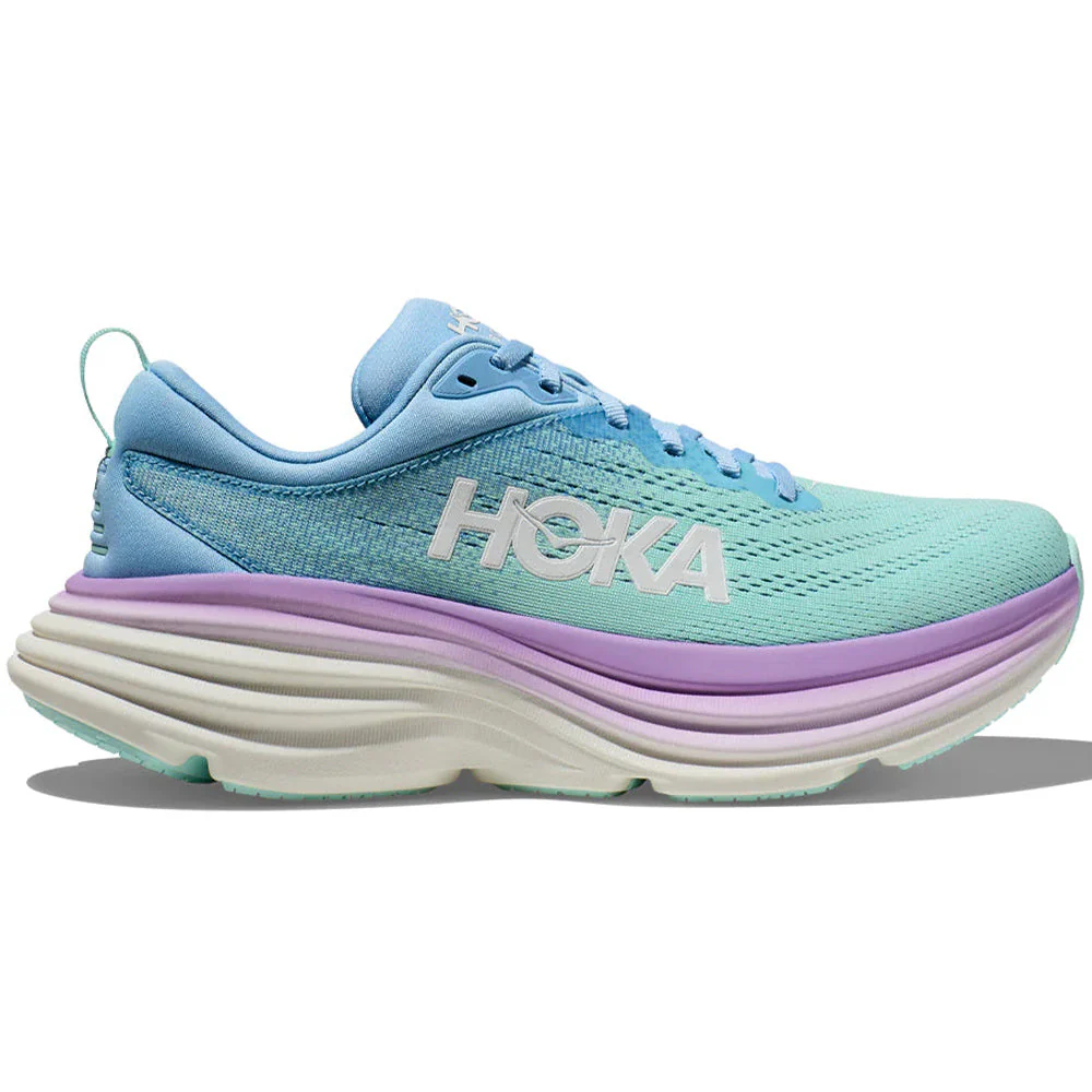 Women's Hoka Bondi 8, Airy Blue/Sunlit Ocean, 6 B Medium