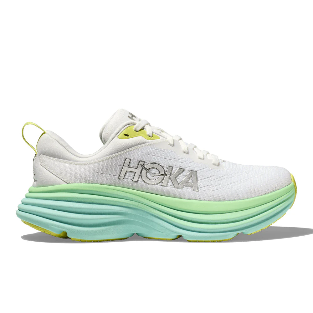 Women's Hoka Bondi 8, Blanc De Blanc/Sunlit Ocean, 10 B Medium