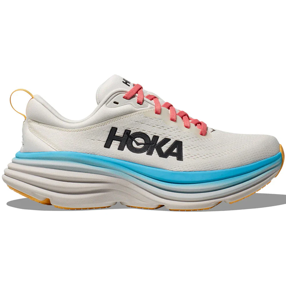 Women's Hoka Bondi 8, Blanc De Blanc/Swim Day, 10 B Medium