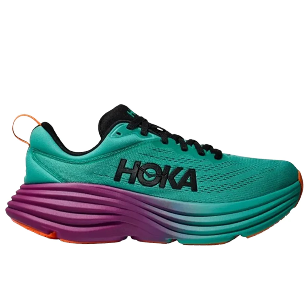 Women's Hoka Bondi 8, Electric Aqua/Black, 6 B Medium