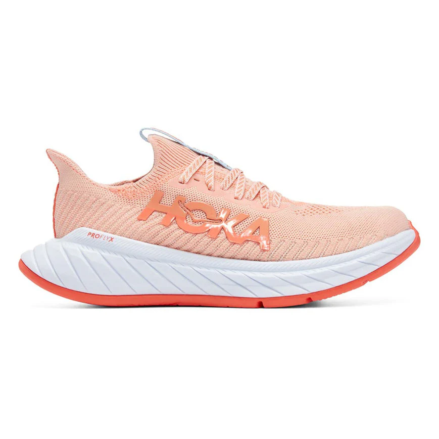 Women's Hoka Carbon X 3, Peach Parfait/Summer Song, 9 B Medium