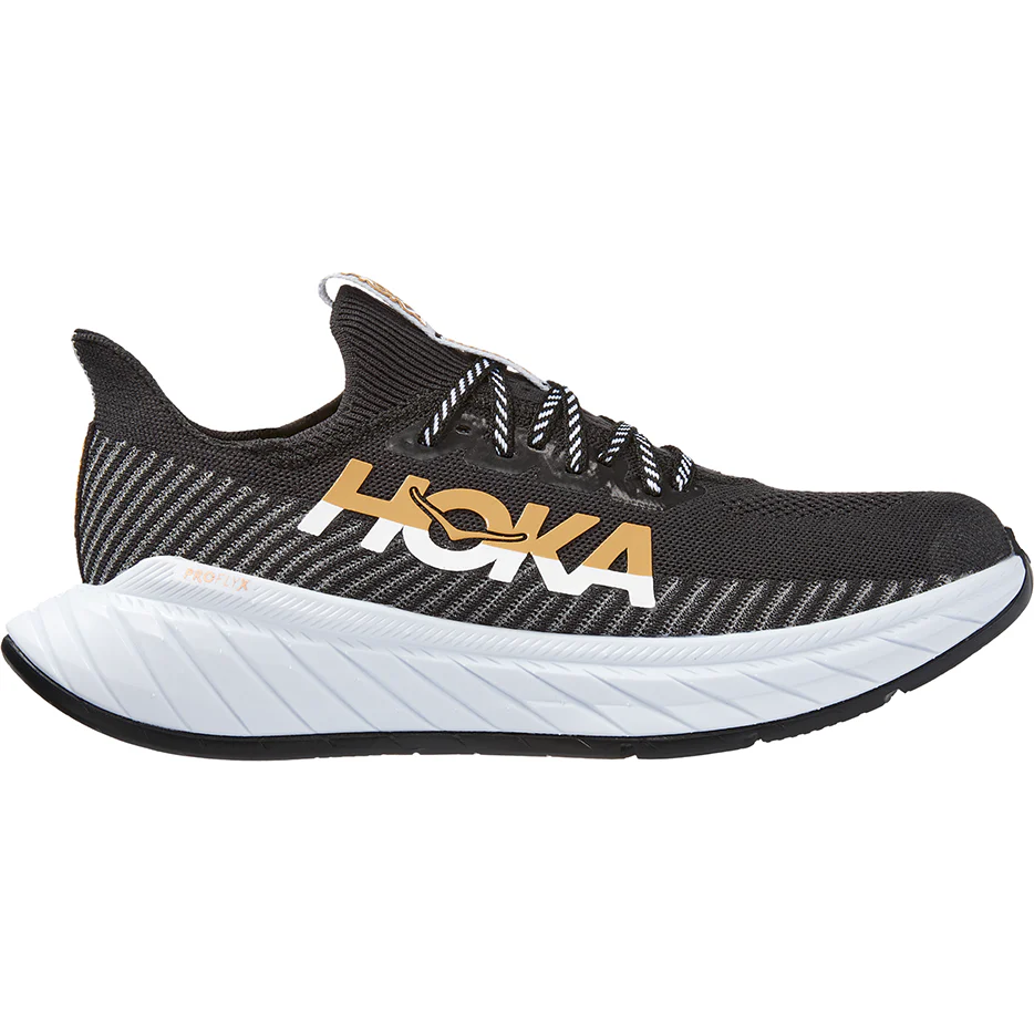 Women's Hoka Carbon X 3, Black/White, 9 B Medium