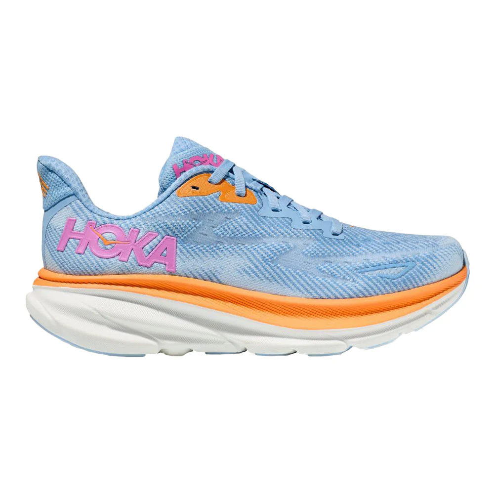 Women's Hoka Clifton 9, Airy Blue/Ice Water, 7 D Wide