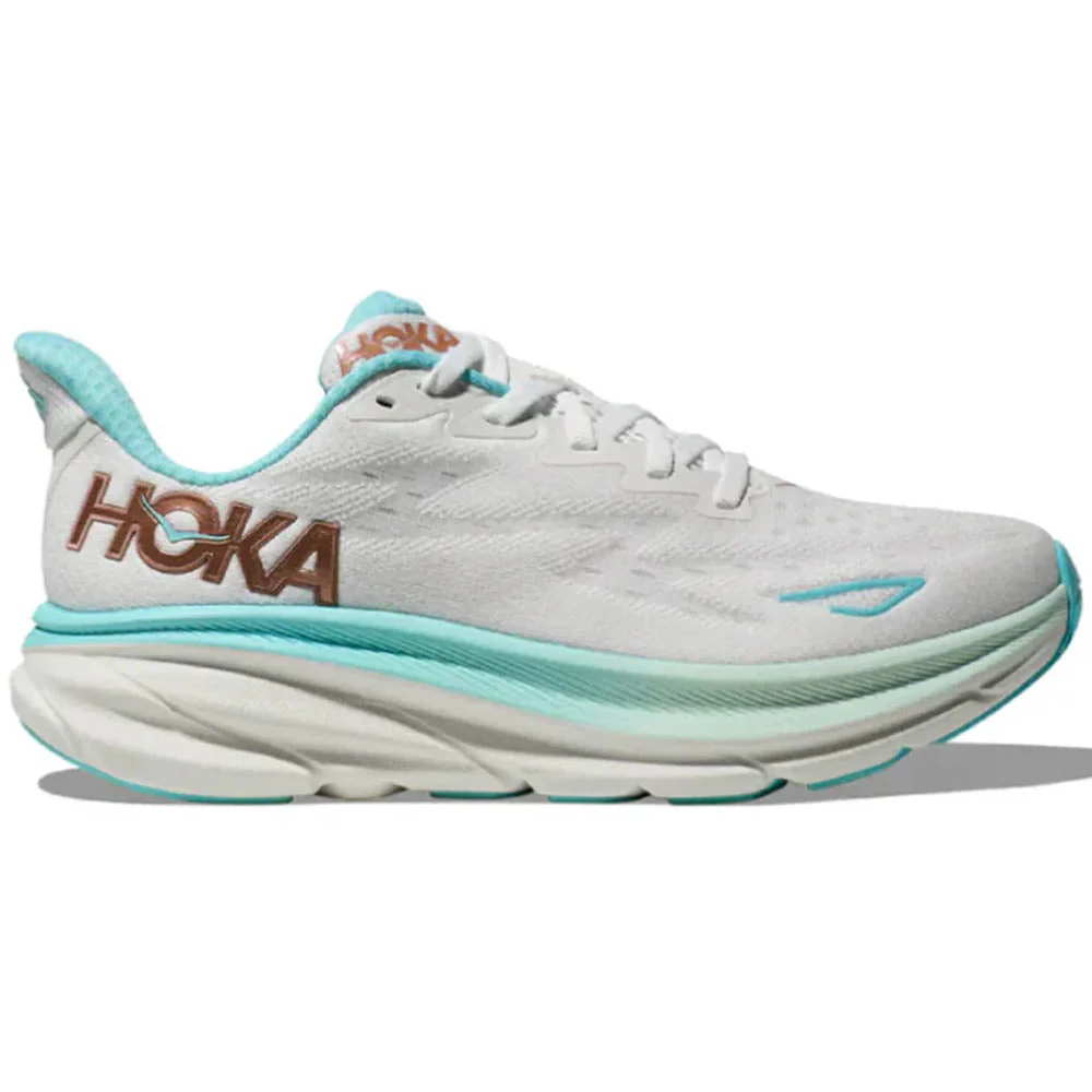 Women's Hoka Clifton 9, Frost/Rose Gold, 8.5 B Medium