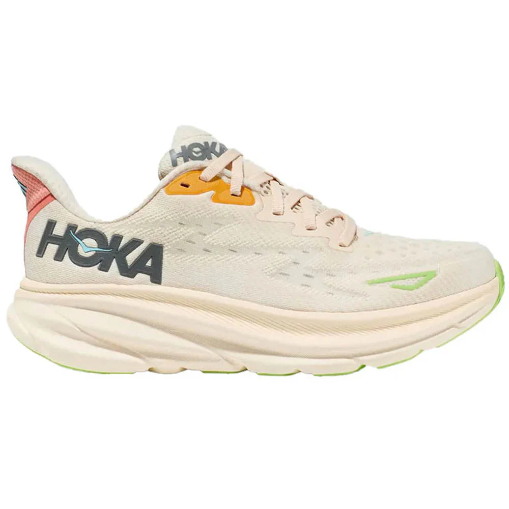 Women's Hoka Clifton 9, Vanilla/Astral, 8 D Wide