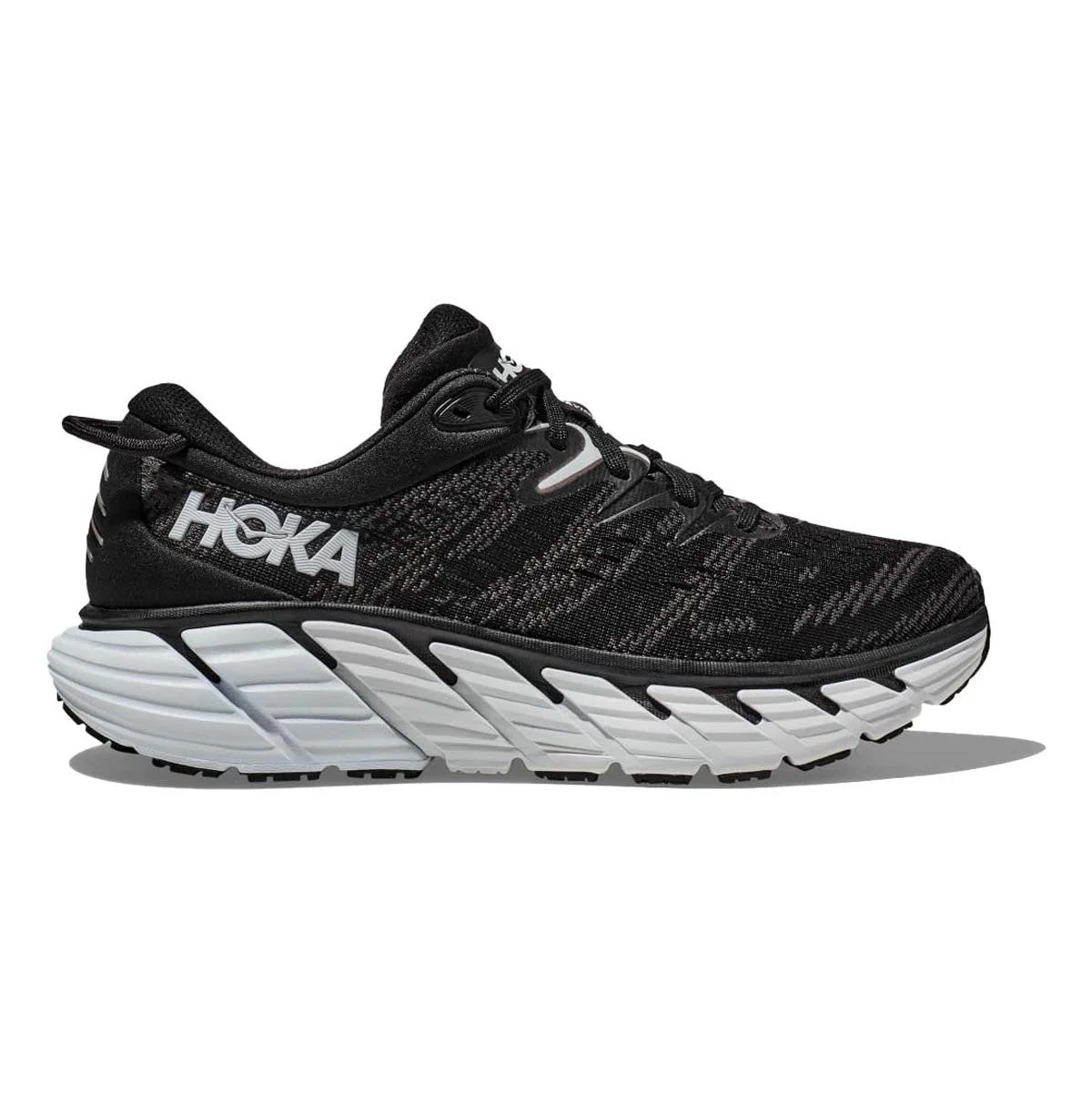 Women's Hoka Gaviota 4, Black/White, 6 D Wide