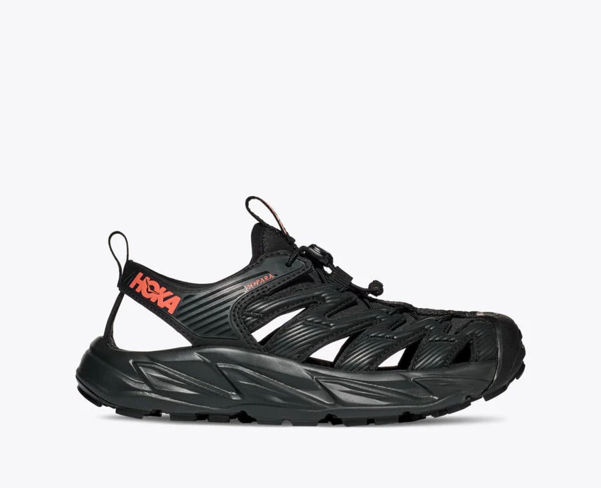 Women's Hoka Hopara, Black/Fusion Coral, 8.5 B Medium
