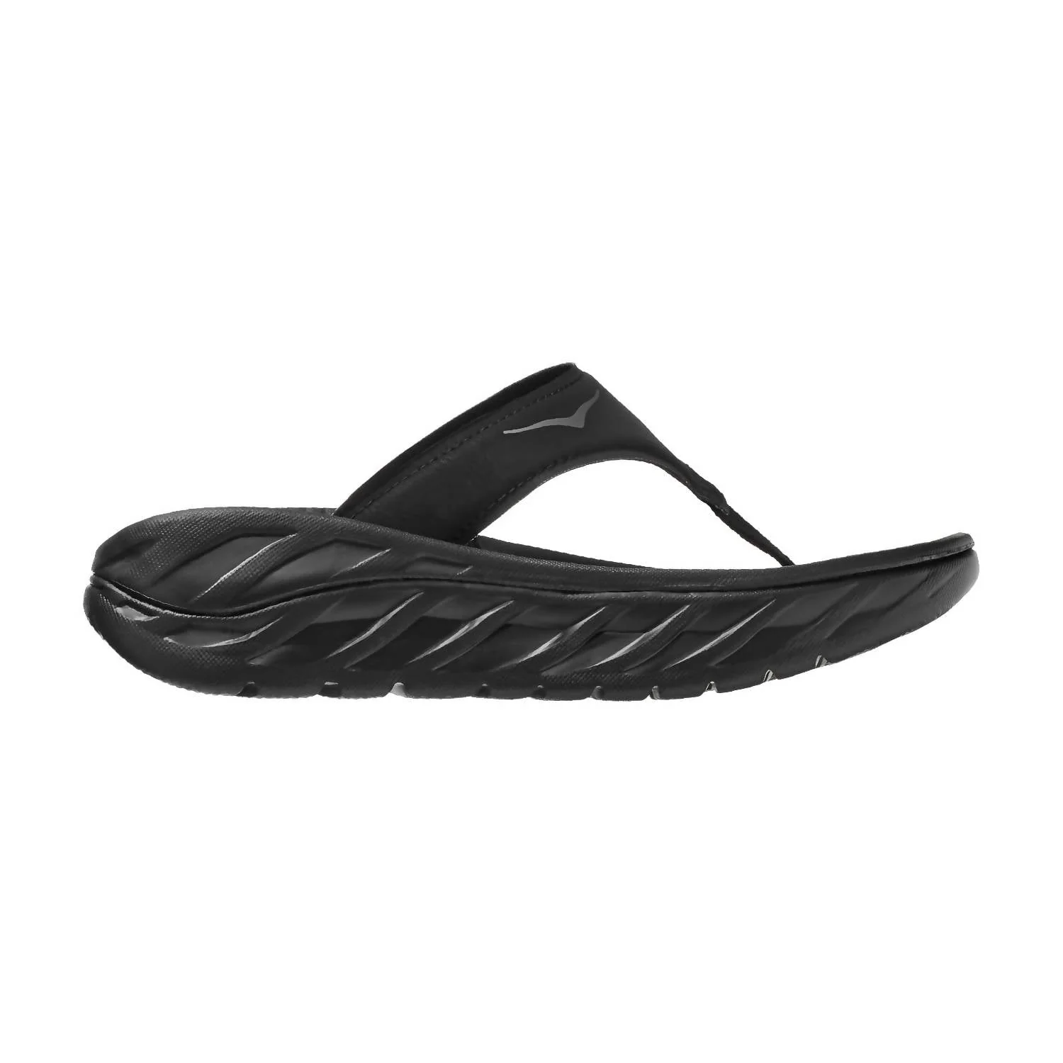 Women's Hoka Ora Recovery Flip, Black/Black Dull Grey, 10 B Medium