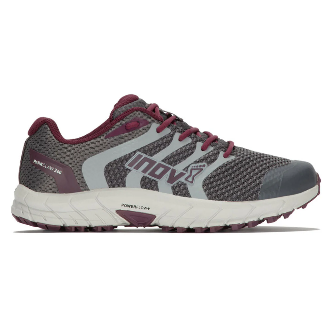 Women's Inov8 Parkclaw 260 Knit, Grey/Purple, 9 B Medium