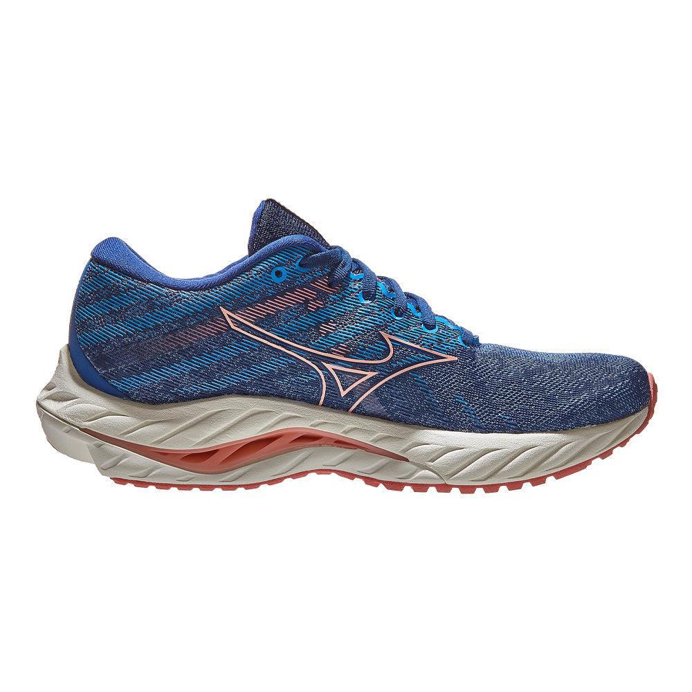 Women's Mizuno Wave Inspire 19, Blue Quartz/Peach Bud, 10 B Medium