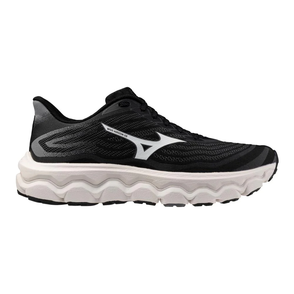 Women's Mizuno Wave Horizon 8, Black/White, 7 D Wide
