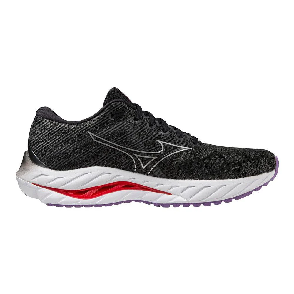 Women's Mizuno Wave Inspire 19, Black/Silver, 8.5 B Medium