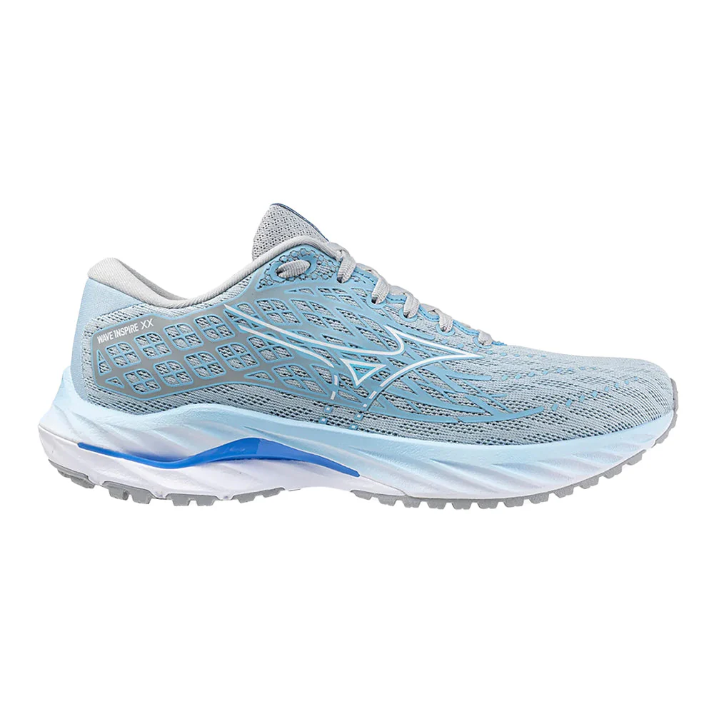 Women's Mizuno Wave Inspire 20, Cerulean/White, 7.5 B Medium