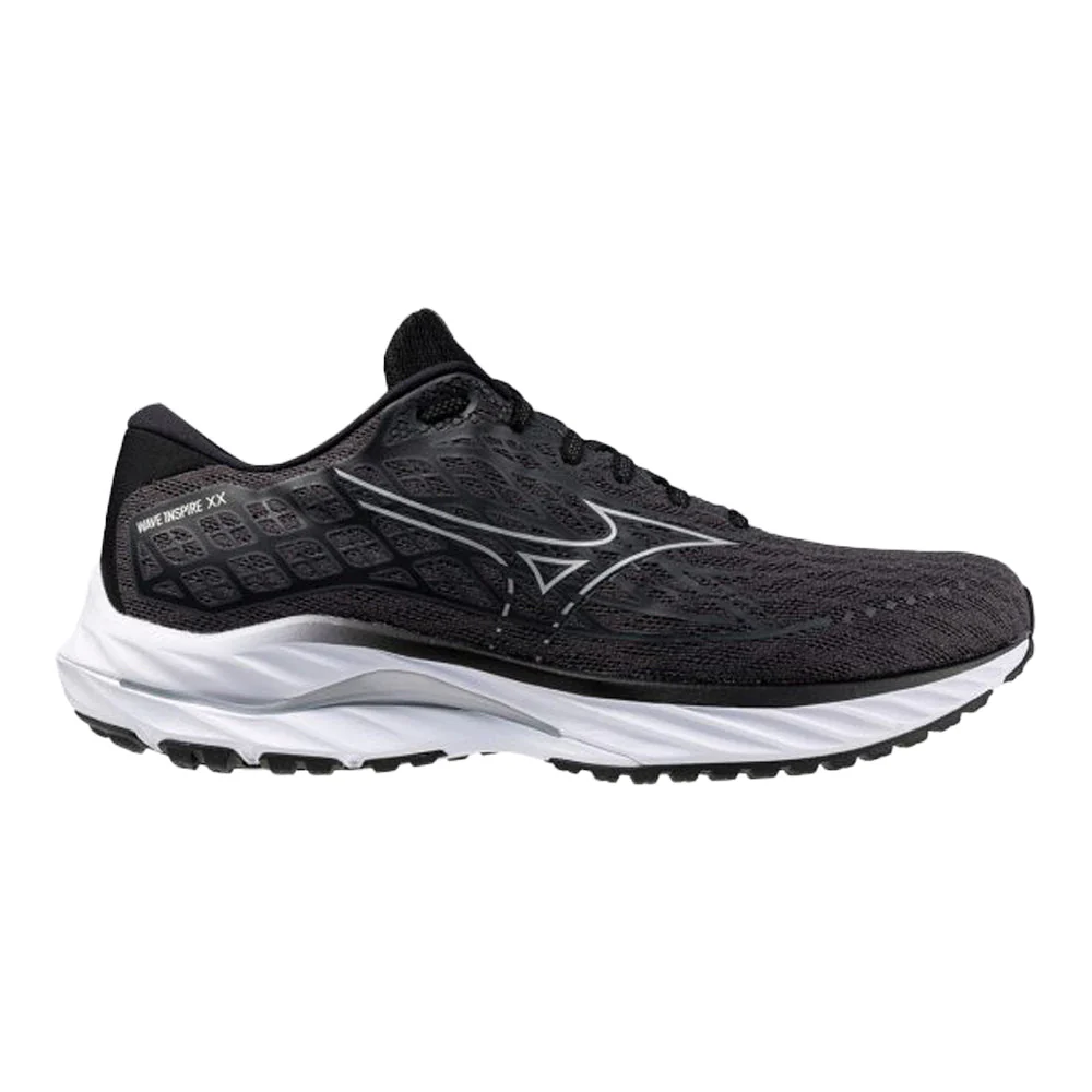 Women's Mizuno Wave Inspire 20, Ebony/White, 8 D Wide