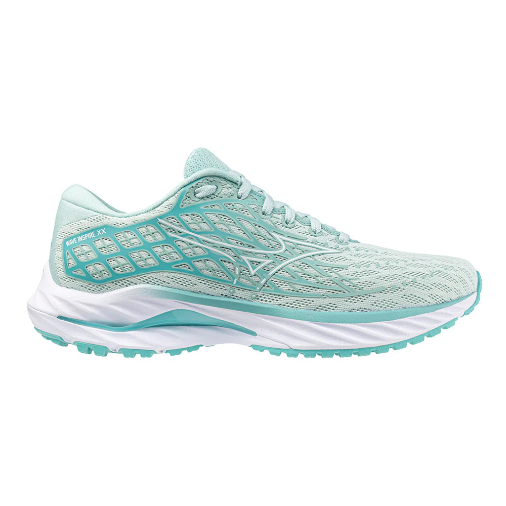 Women's Mizuno Wave Inspire 20, Eggshell Blue-White, 8 B Medium