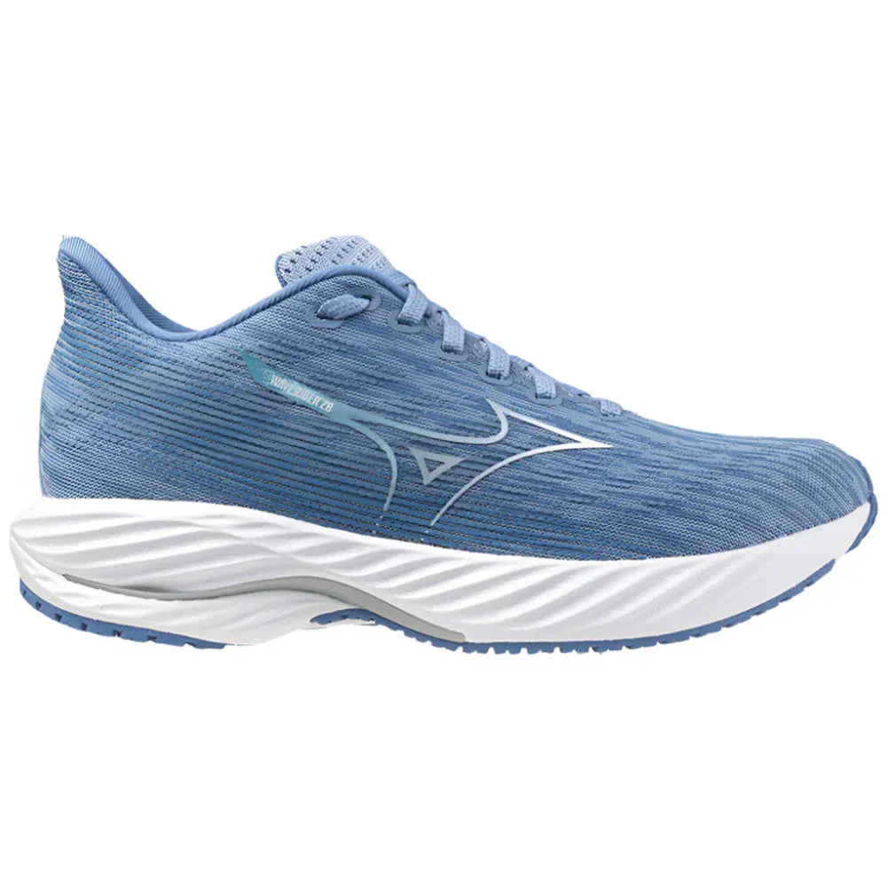 Women's Mizuno Wave Rider 28, Glacier Lake/White, 7.5 B Medium